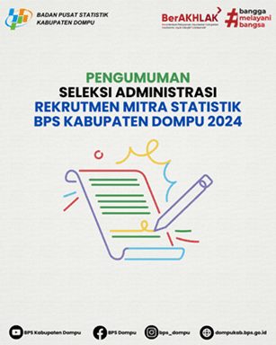 PENGUMUMAN SELEKSI ADMINISTRASI REKRUTMEN MITRA STATISTIK KABUPATEN DOMPU 2024