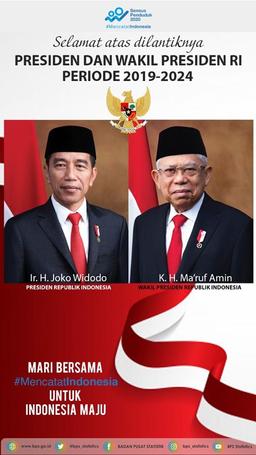 H. Joko Widodo & Prof. Dr. K.H. Ma’ruf Amin sebagai Presiden dan Wakil Presiden Republik Indonesia p