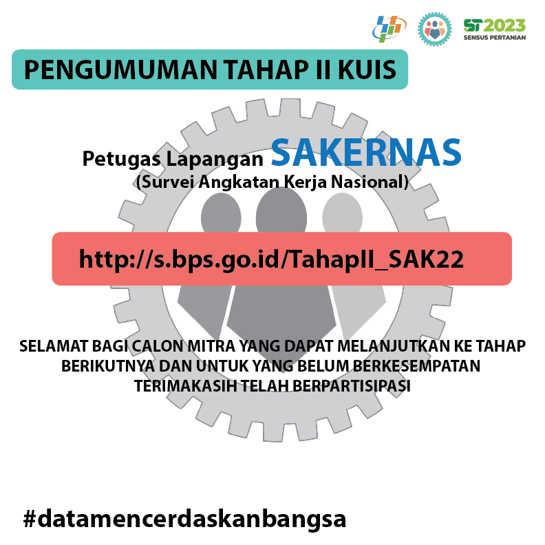 Pengumuman Open Recruitment Petugas Sakernas 2022 Tahap II Kuis